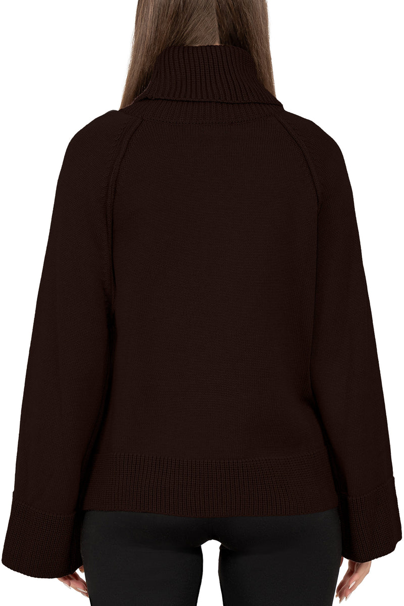Damen Relaxed Fit Rollkragenpullover 25RSW097 - Brown