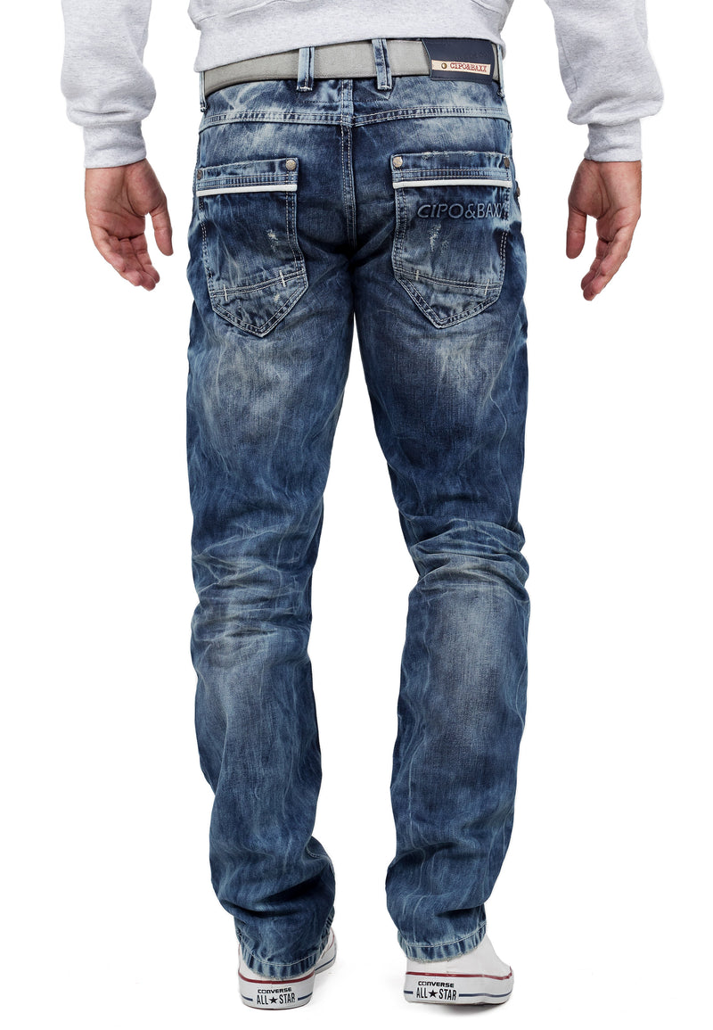 Herren Regular Fit Jeans Stonewashed CD104 - Blue