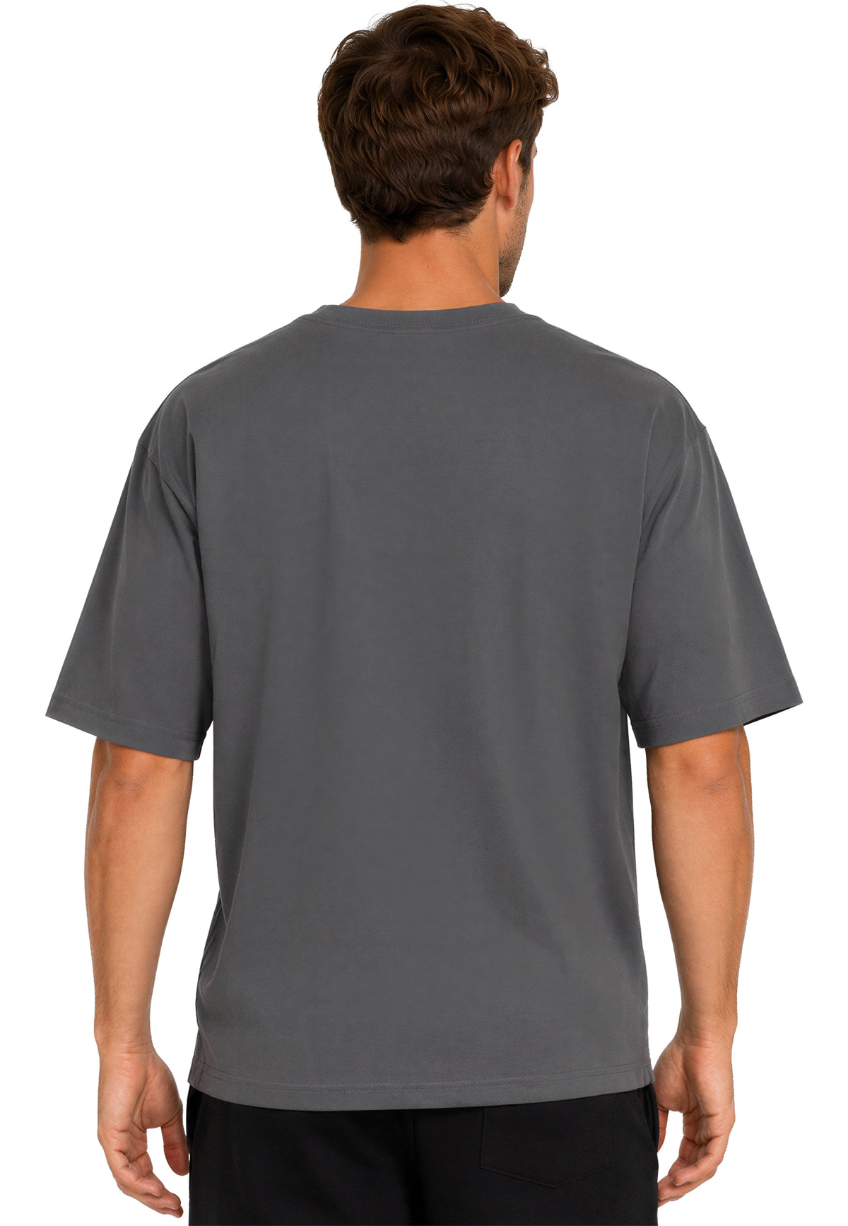 Herren Regular Fit T-Shirt Shoulder Drop in Dark Grey – Reichstadt – Ansicht 2