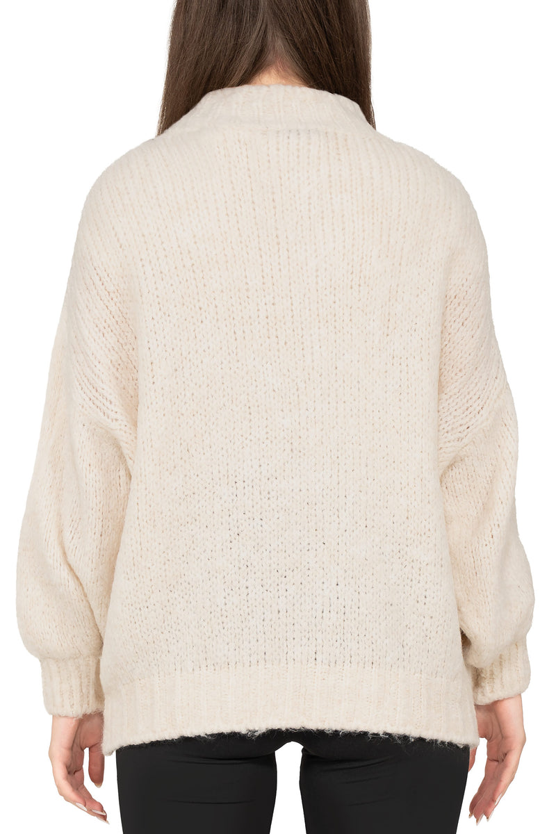 Damen Relaxed Fit Strickjacke 25RSW094 - Beige