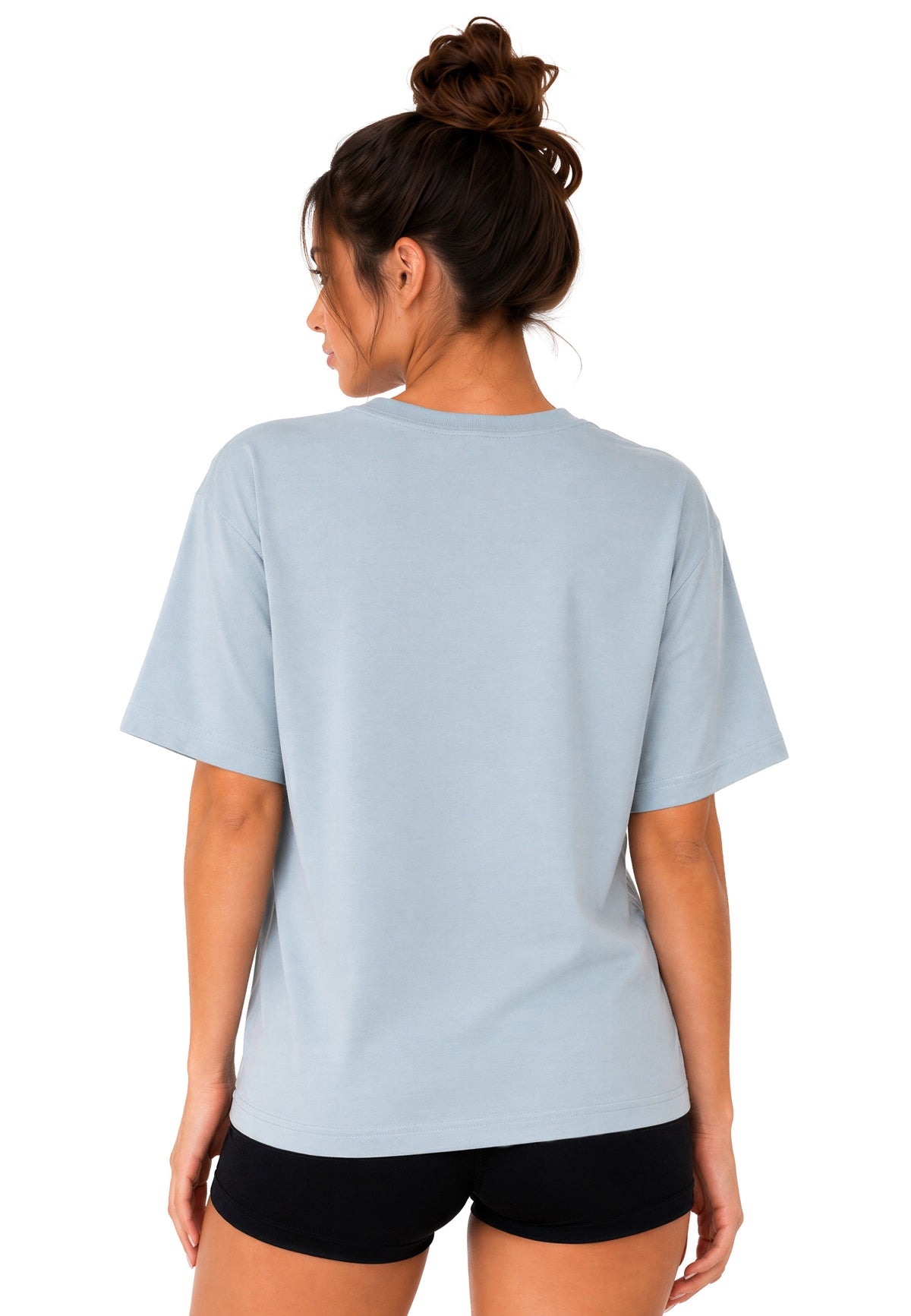 Damen Regular Fit T-Shirt Shoulder Drop in Light Blue – Reichstadt – Ansicht 2