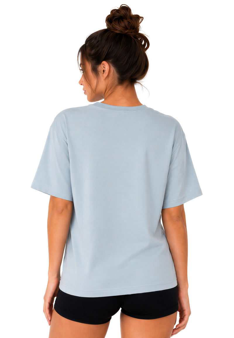 Damen Regular Fit T-Shirt Shoulder Drop 25RSW071 - Light Blue