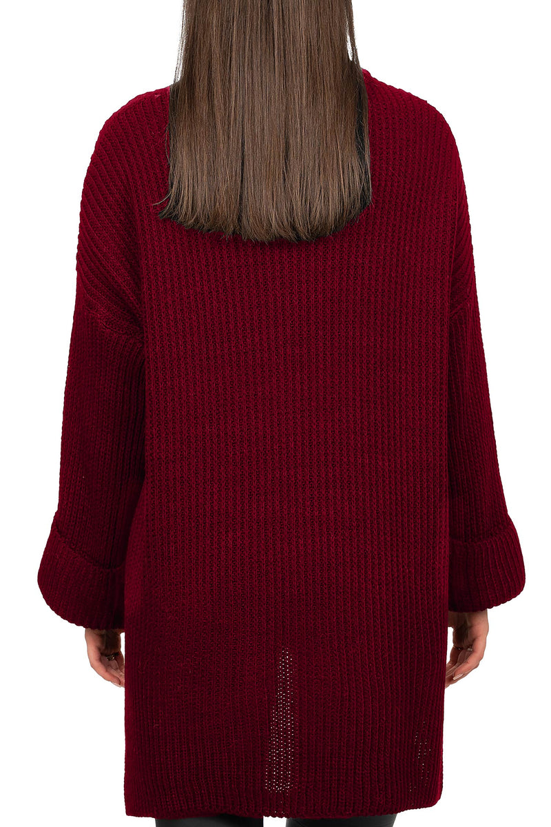 Damen Relaxed Fit Pullover 25RSW067 - Bordeaux