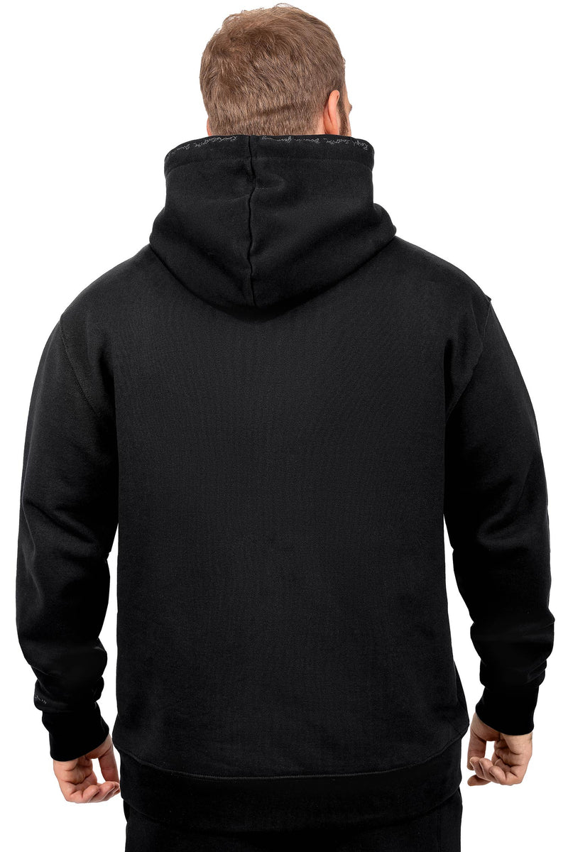 Herren Regular Fit Sport Hoodie Marken-Stick S-23RS034 - Black