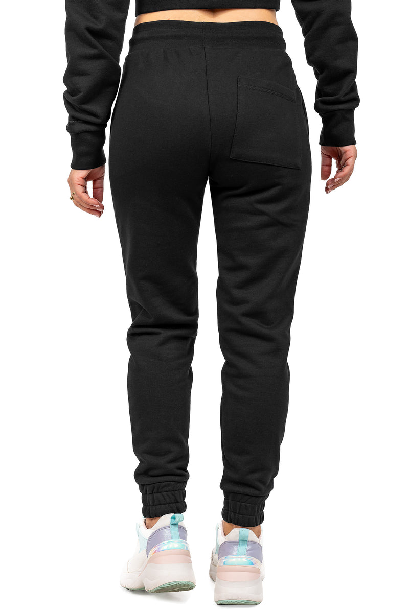 Damen Slim Fit Jogginghose Marken-Stick 23RSW039 - Black