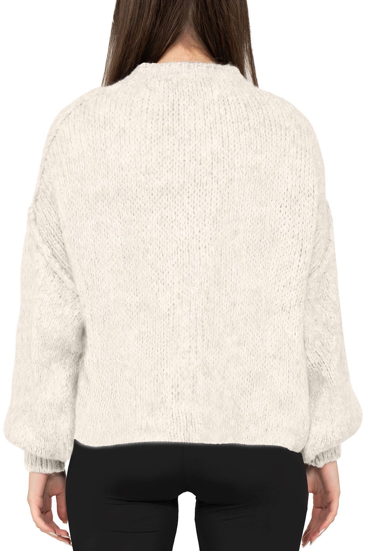 Damen Relaxed Fit Strickpullover in Beige – Reichstadt – Ansicht 2