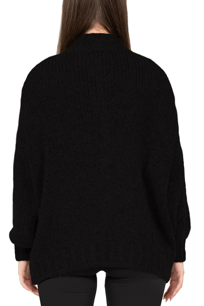 Damen Relaxed Fit Strickjacke 25RSW094 - Black