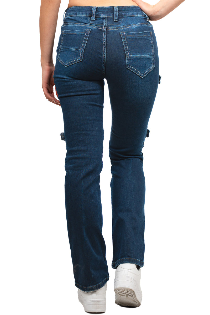 Damen Regular Fit Jeans Stonewashed WD529 - Dark Blue