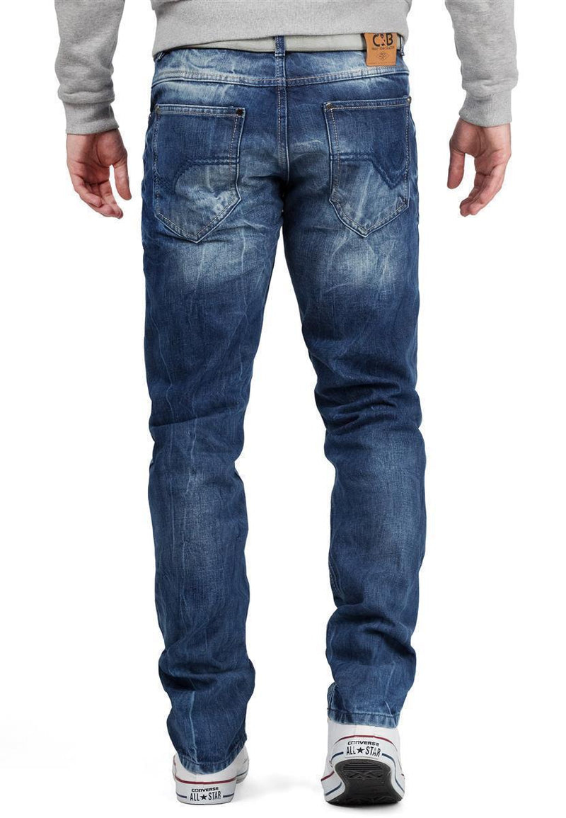 Herren Regular Fit Jeans Stonewashed CD319Y - Blue
