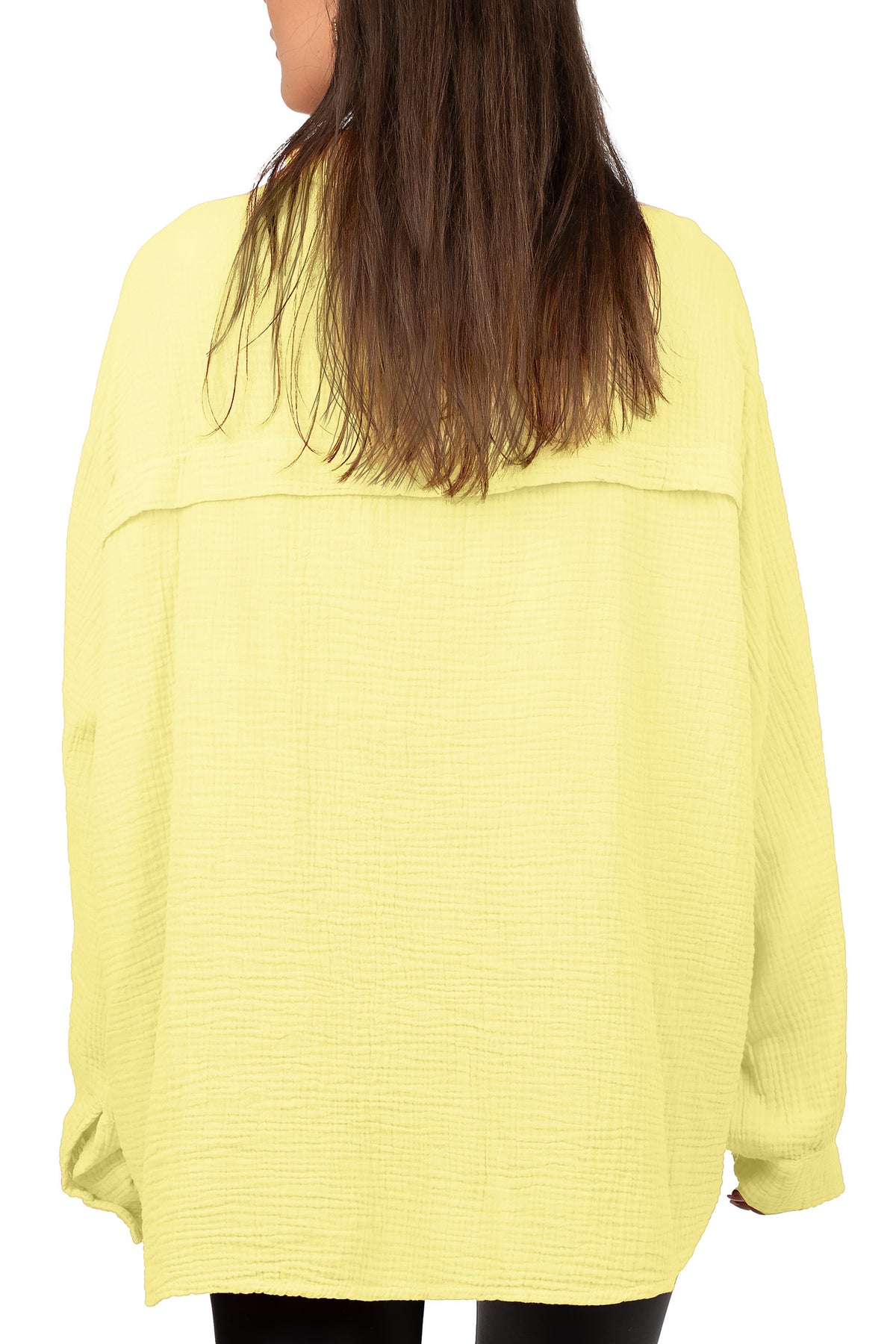 Damen Relaxed Fit Bluse Musselin 25RSW080 - Yellow