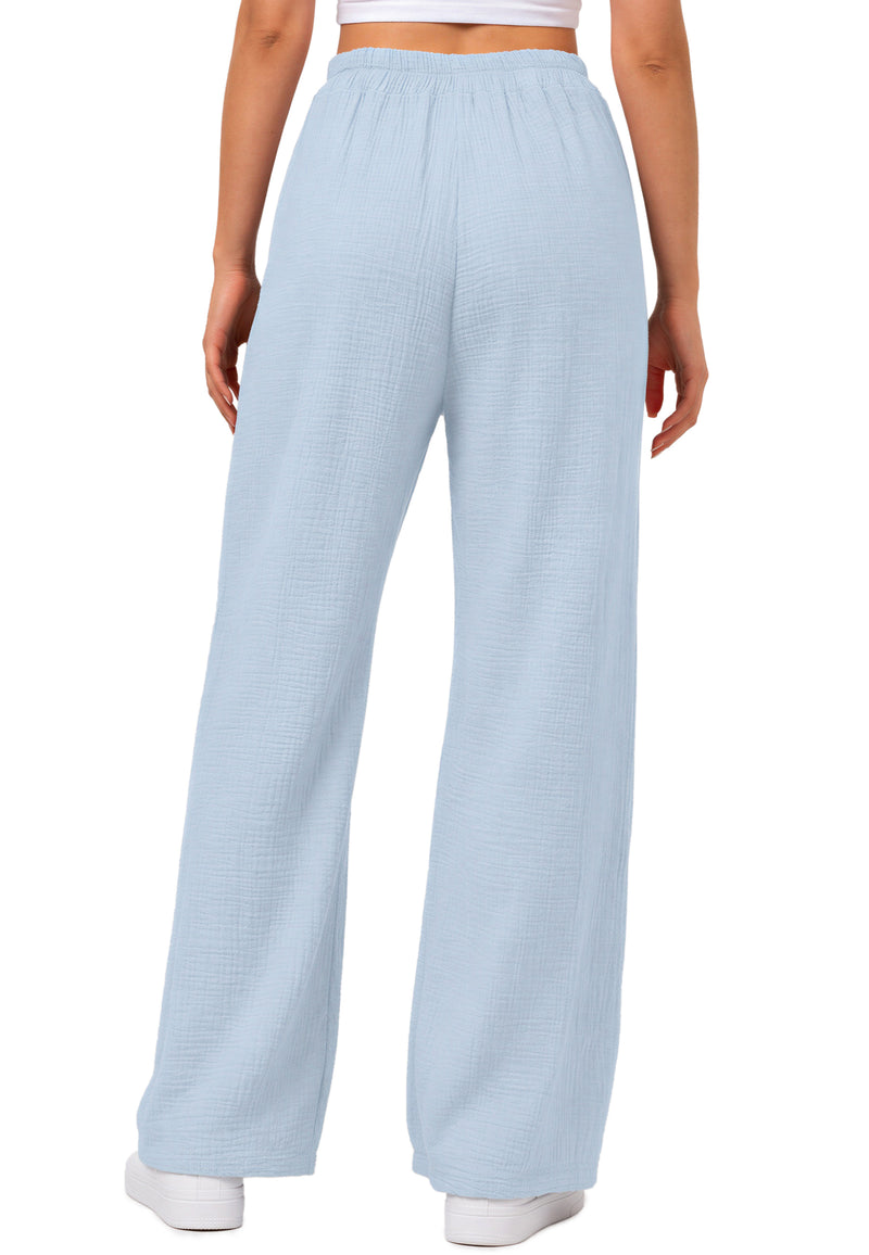 Damen Oversized Hose Musselin 25RSW082 - Baby Blue