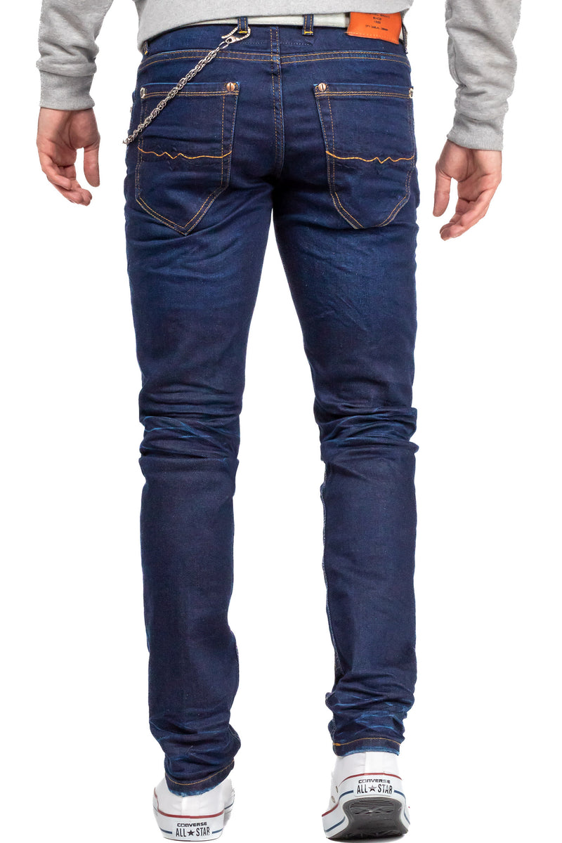 Herren Slim Fit Jeans Stonewashed CD392 - Blue