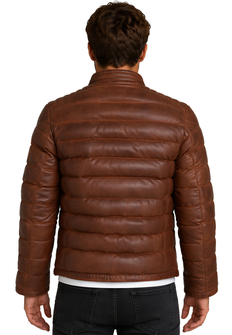 Herren Regular Fit Jacke Echtleder 19RS016 - Brown