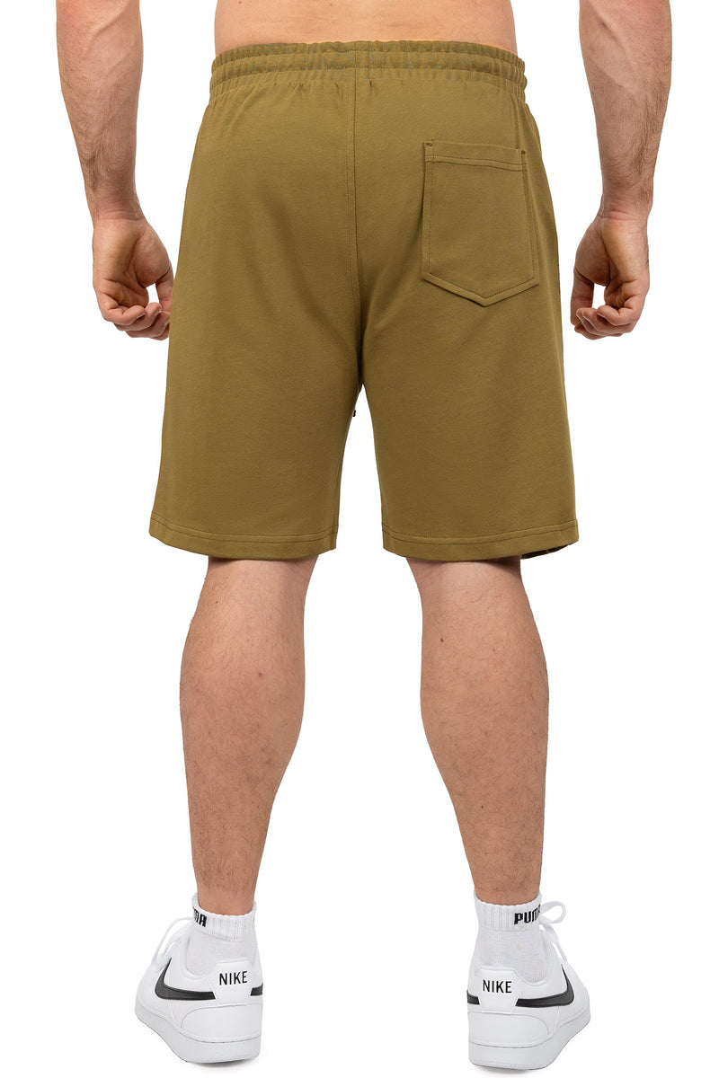 Herren Regular Fit Shorts Marken-Stick S-23RS043 - Khaki