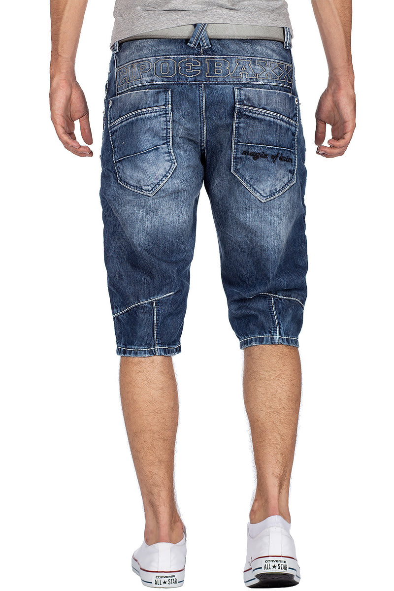 Herren Regular Fit Shorts Stonewashed CK101 - Blue