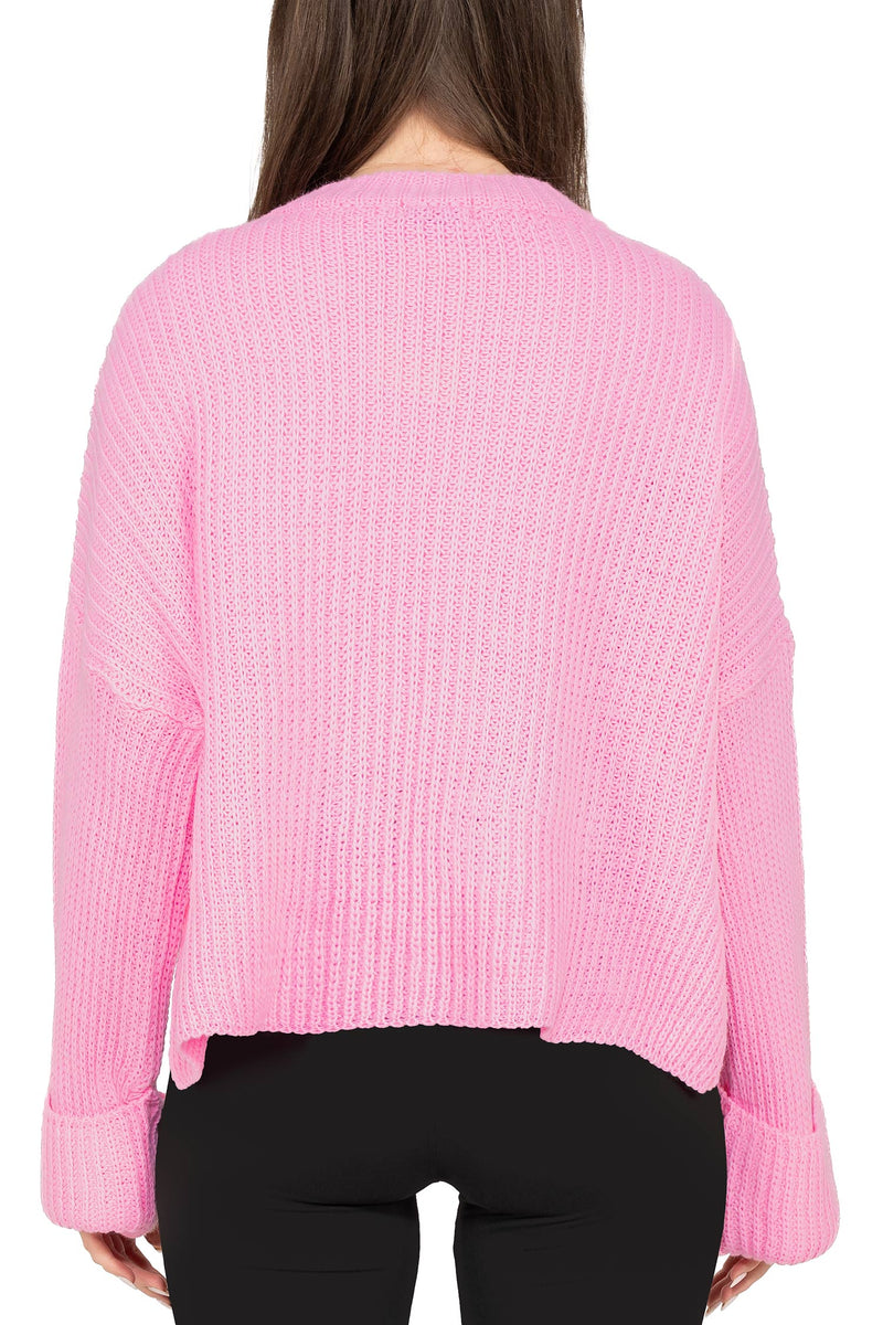 Damen Relaxed Fit Strickpullover 25RSW093 - Baby Rosa