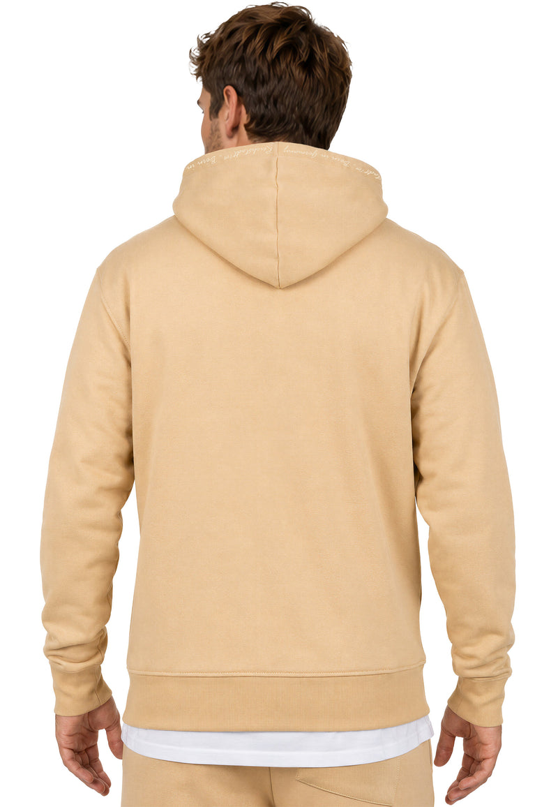Herren Regular Fit Hoodie Marken-Stick 23RS034 - Beige