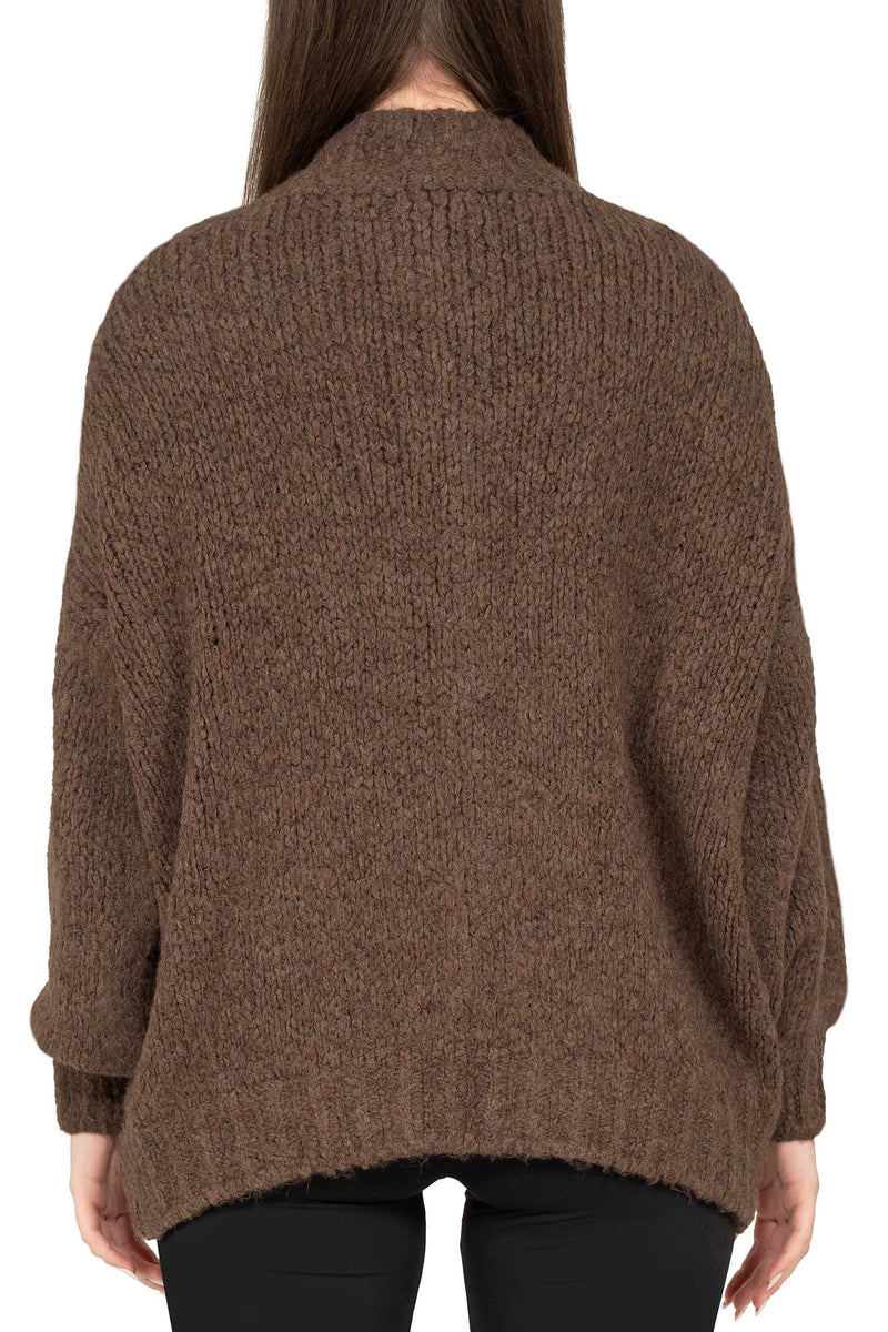 Damen Relaxed Fit Strickjacke in Taupe – Reichstadt – Ansicht 2