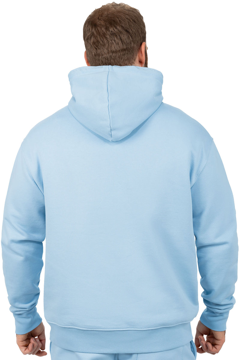 Herren Regular Fit Sport Hoodie Marken-Stick S-23RS034 - Baby Blue