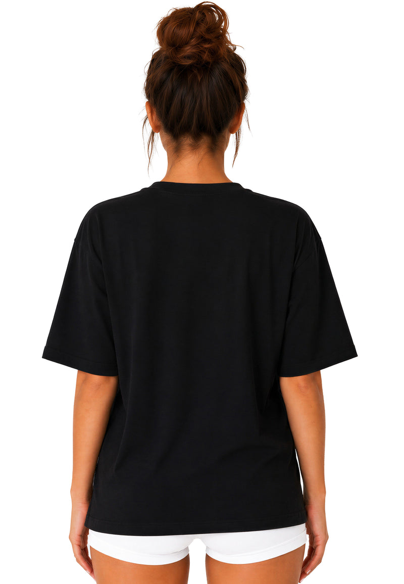 Damen Regular Fit T-Shirt Shoulder Drop 25RSW071 - Black