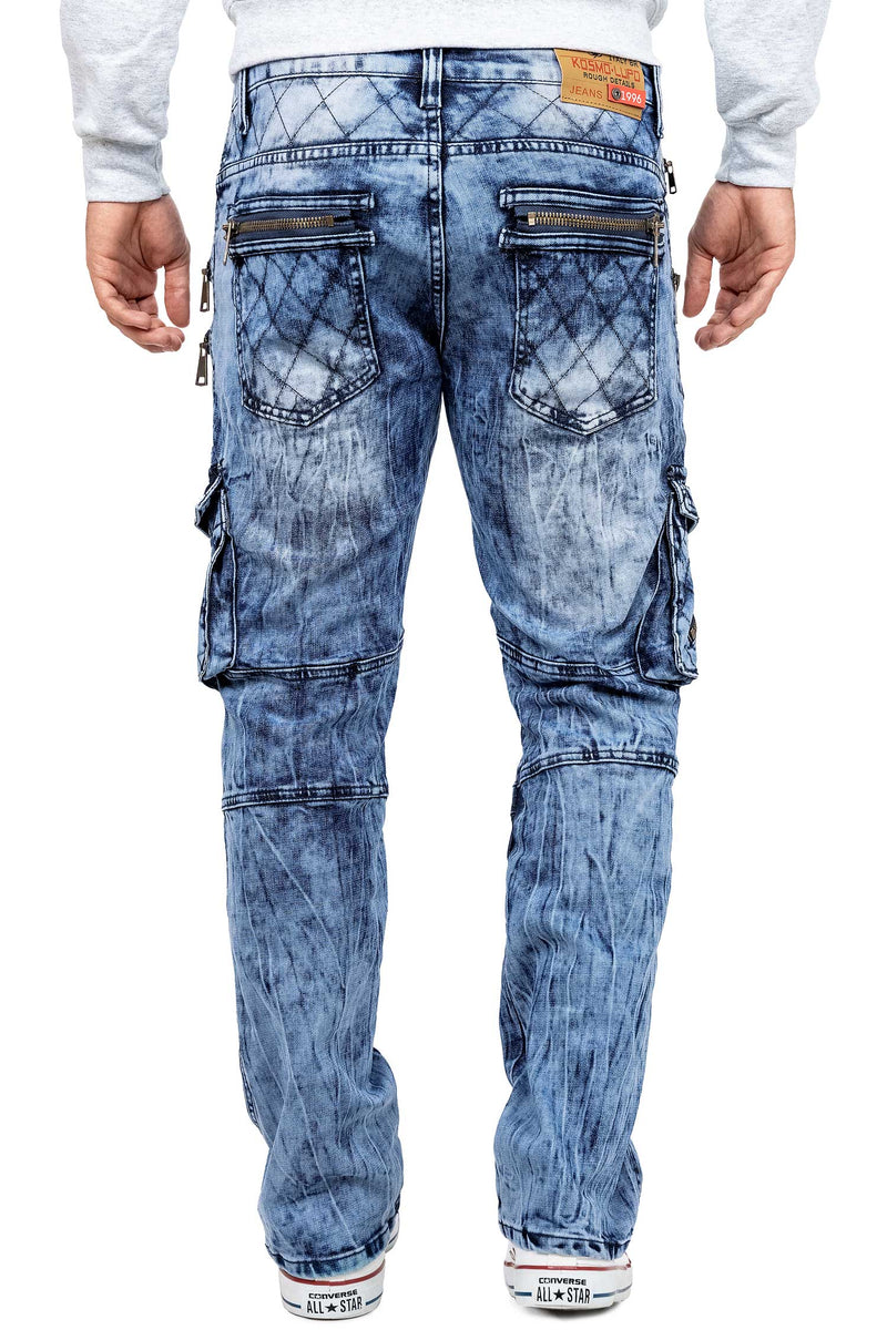 Herren Regular Fit Jeans Stonewashed KM060 - Blue