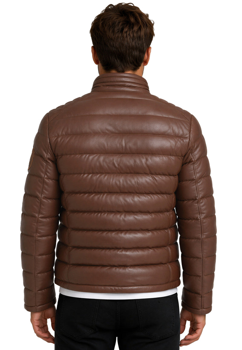 Herren Regular Fit Jacke Echtleder 19RS016 - Cognac