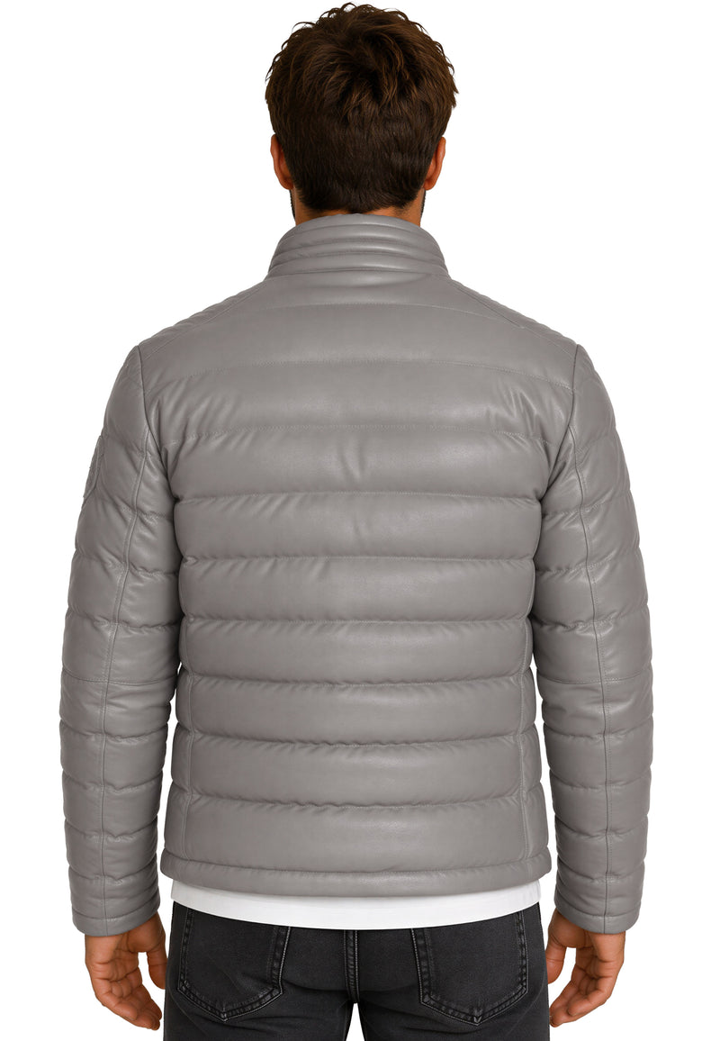 Herren Regular Fit Jacke Echtleder 19RS016 - Grey