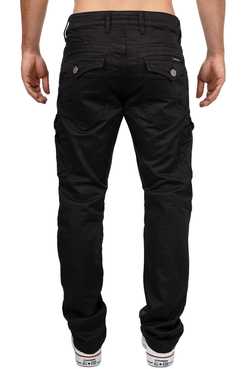 Herren Straight Fit Jeans Mid Waist CD424 - Black