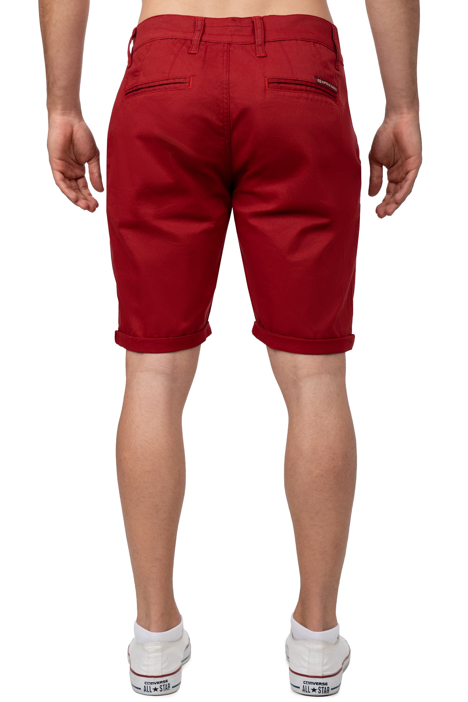 Herren Regular Fit Shorts Logo-Detail CK272 - Burgundy