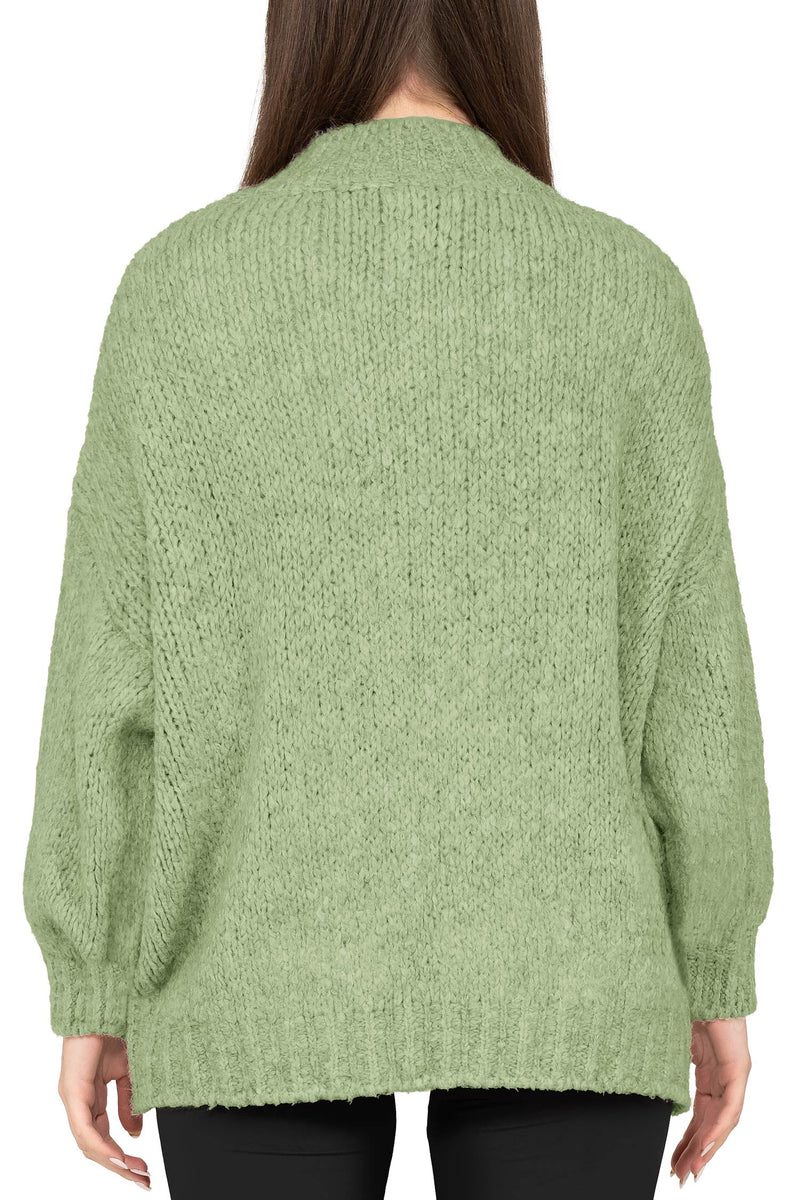 Damen Relaxed Fit Strickjacke 25RSW094 - Green