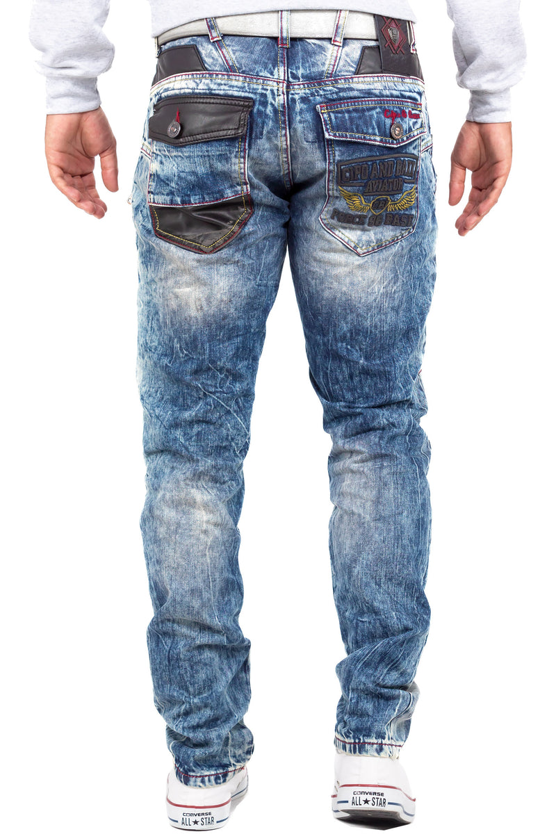 Herren Regular Fit Jeans Stonewashed CD482 - Blue