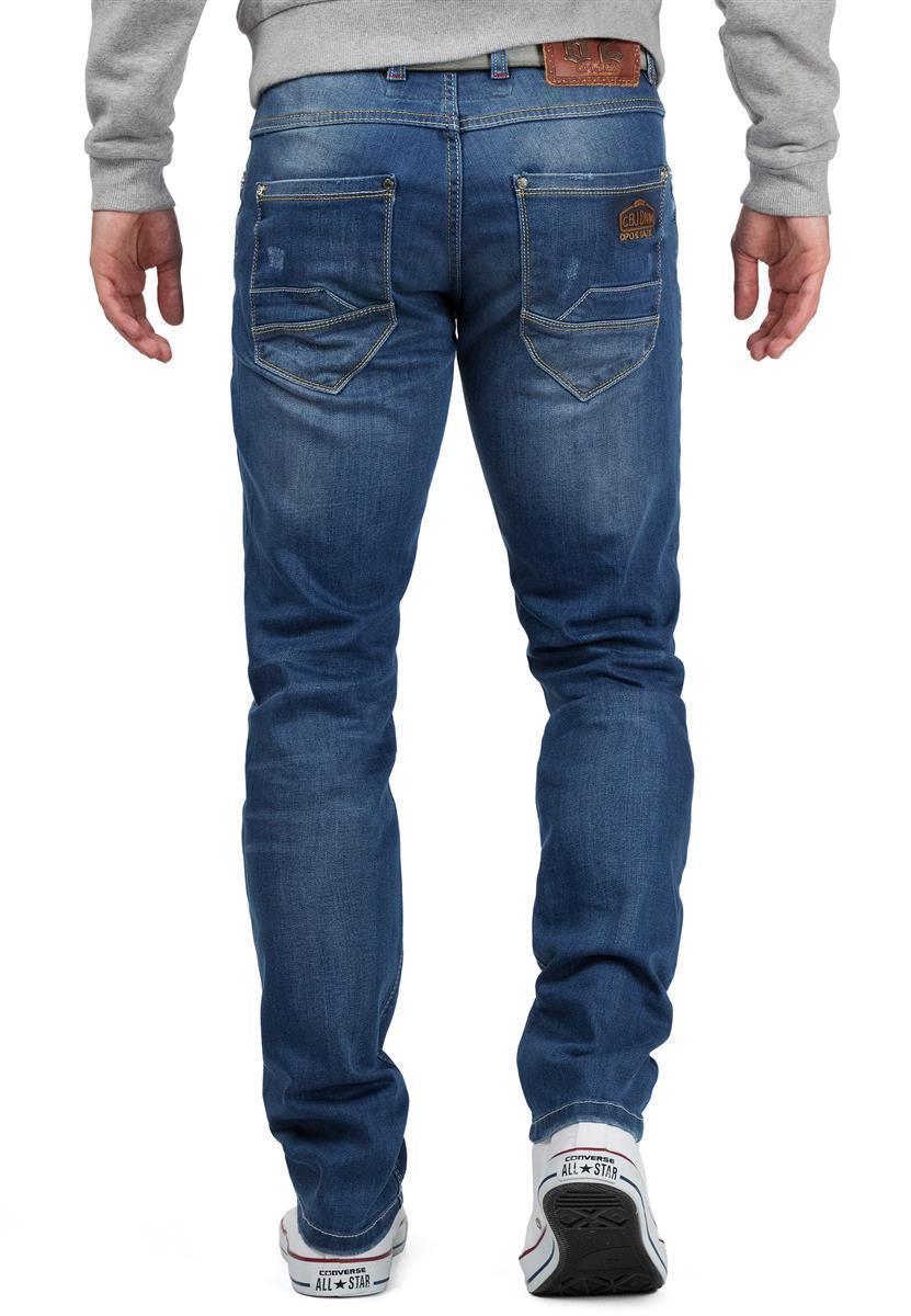 Herren Regular Fit Jeans Stonewashed in Blue – Cipo & Baxx – Ansicht 2
