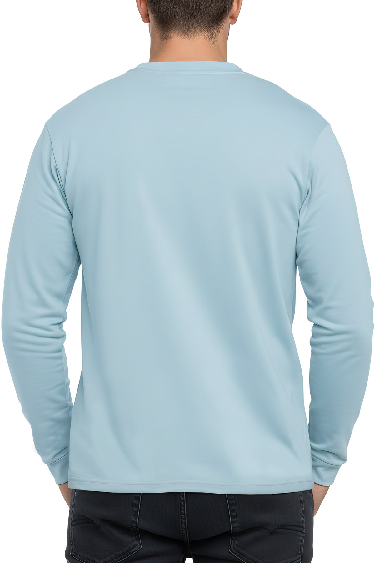 Herren Oversized Langarm Shirt in Baby Blue – Reichstadt – Ansicht 2