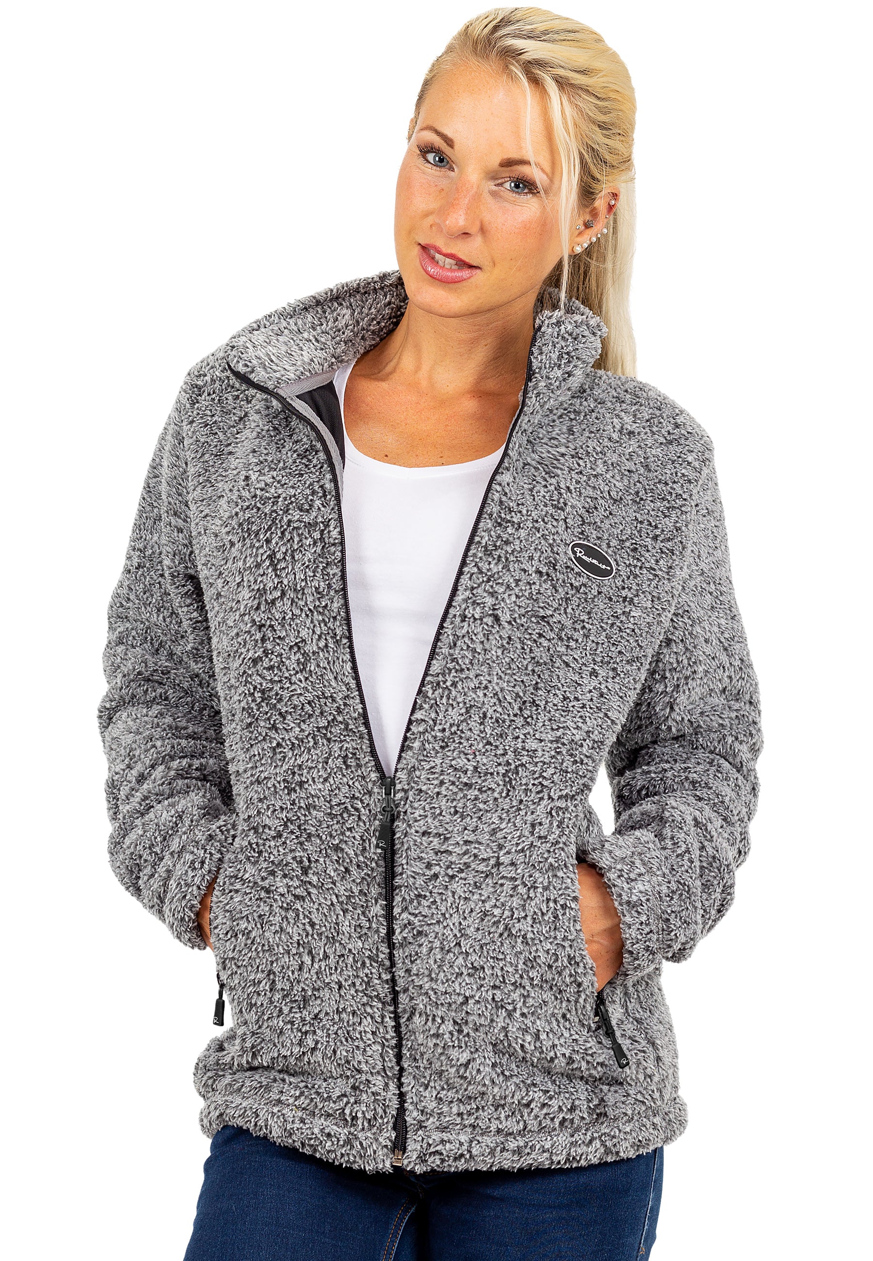 Damen Regular Fit Fleecejacke Kuschelig 22RSW002 - Granit