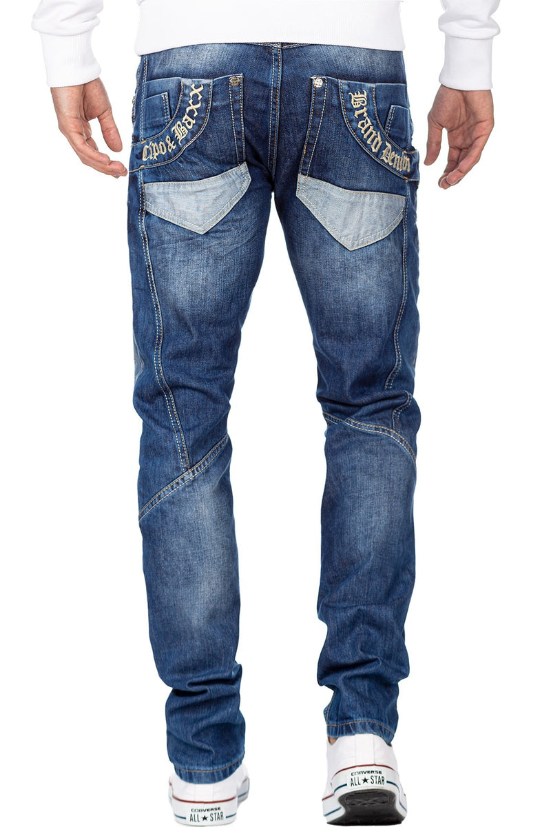 Herren Regular Fit Jeans Stonewashed CD576 - Blue