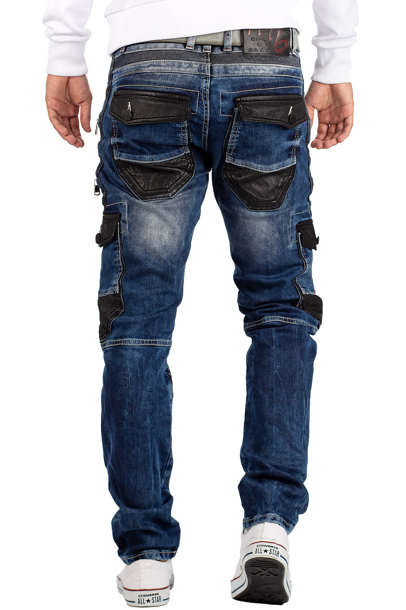 Herren Straight Fit Jeans Stonewashed CD586 - Blue