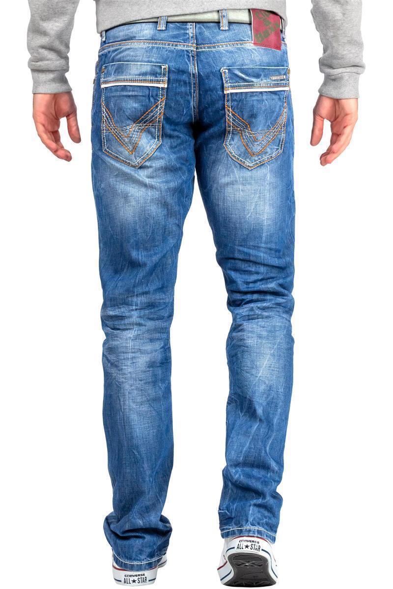 Herren Regular Fit Jeans Stonewashed C0595 - Blue