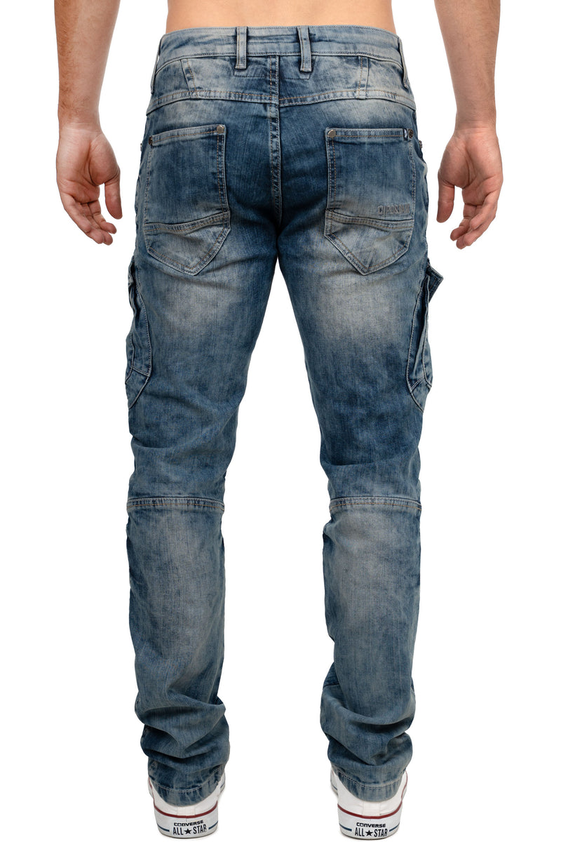 Herren Straight Fit Jeans Stonewashed CD780 - Blue