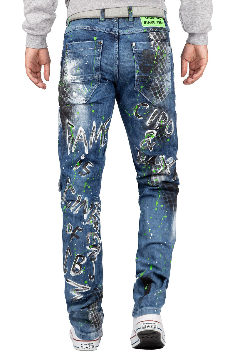 Herren Regular Fit Jeans Stonewashed CD591 - Blue