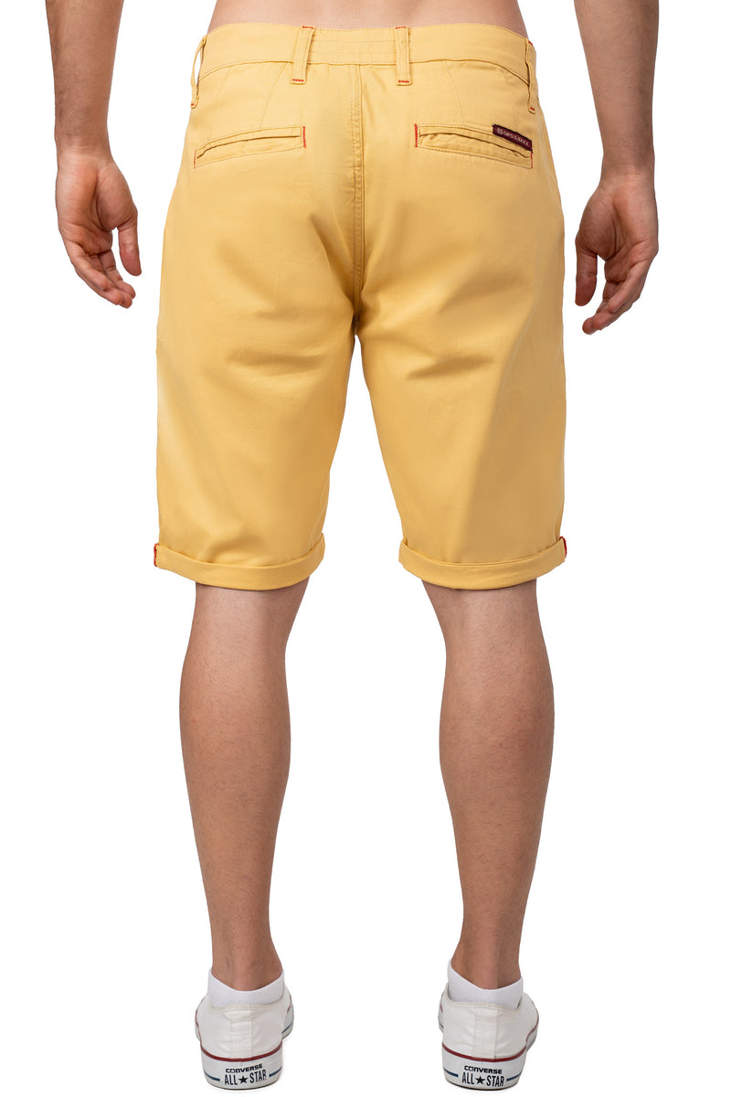 Herren Regular Fit Shorts Logo-Detail CK272 - Mustard