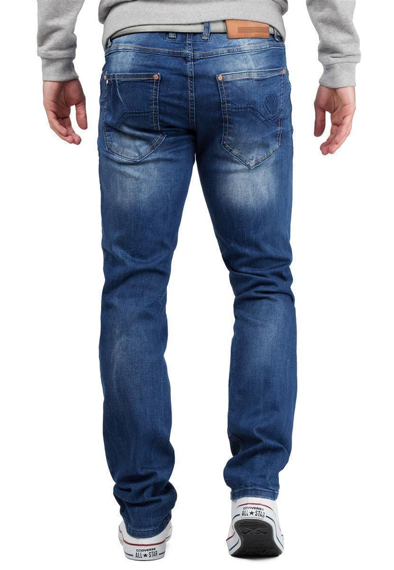 Herren Regular Fit Jeans Stonewashed CD319B - Blue