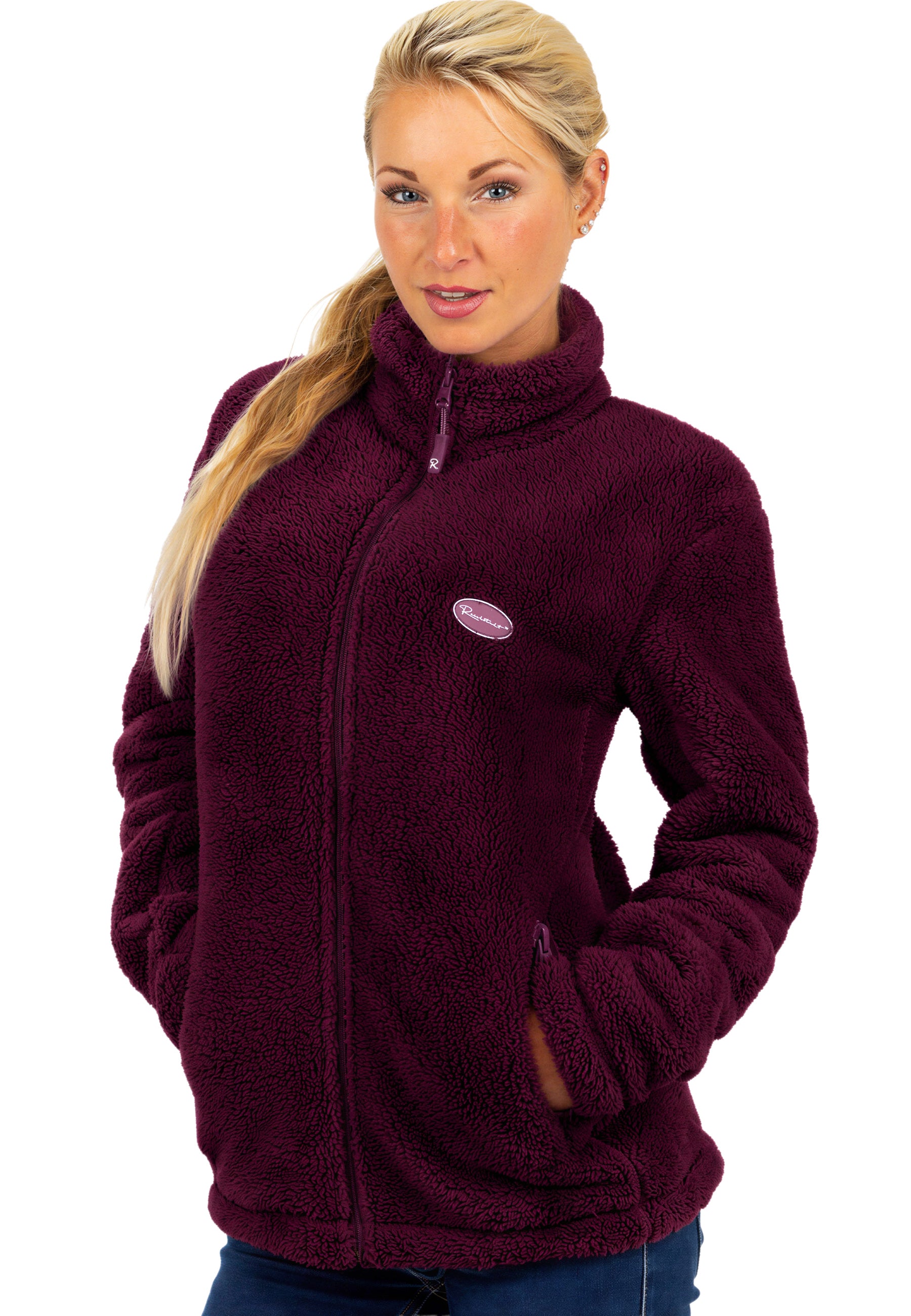 Damen Regular Fit Fleecejacke Kuschelige 22RSW002 Red Wine - mehrfarbig