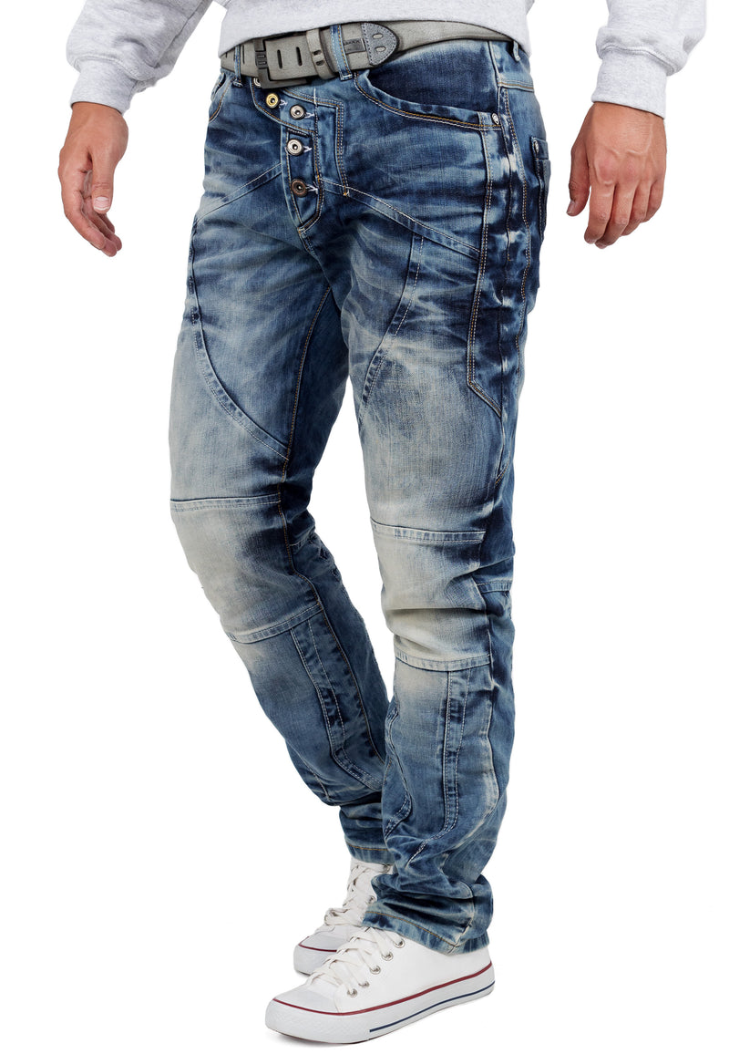 Herren Regular Fit Jeans Stonewashed CD346 - Blue