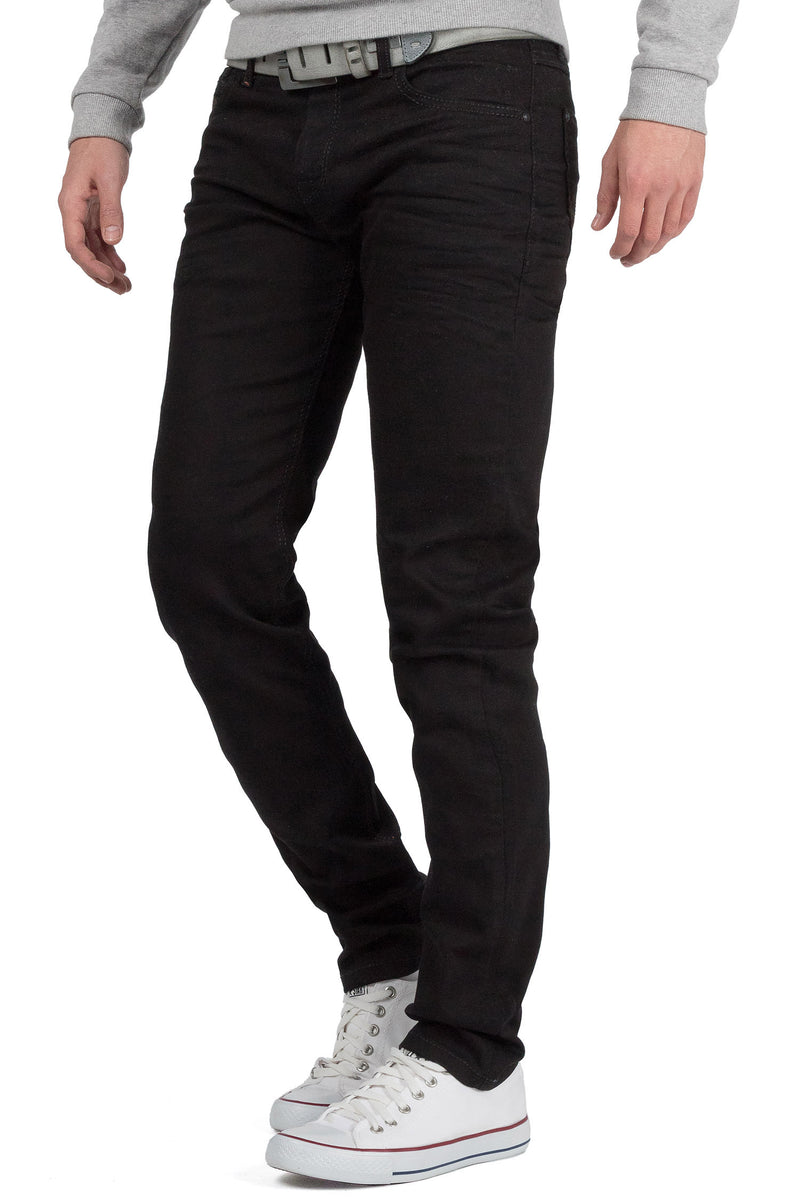 Herren Regular Fit Jeans Denim CD319A - Black