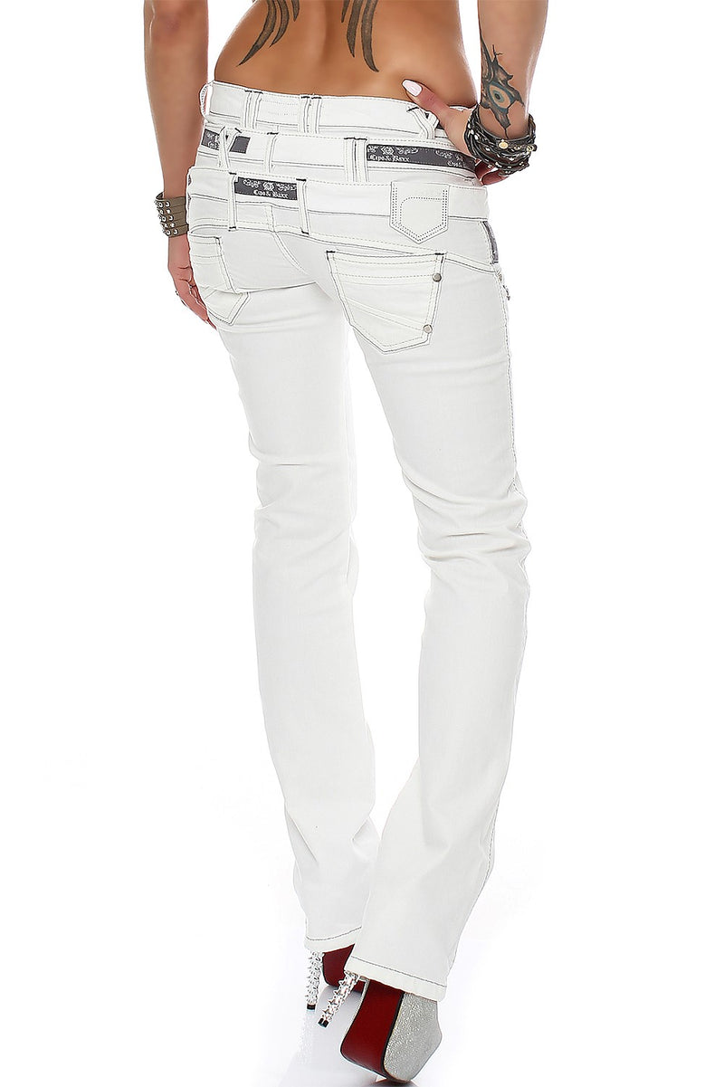 Damen Regular Fit Jeans Mid Waist CBW0245 - White
