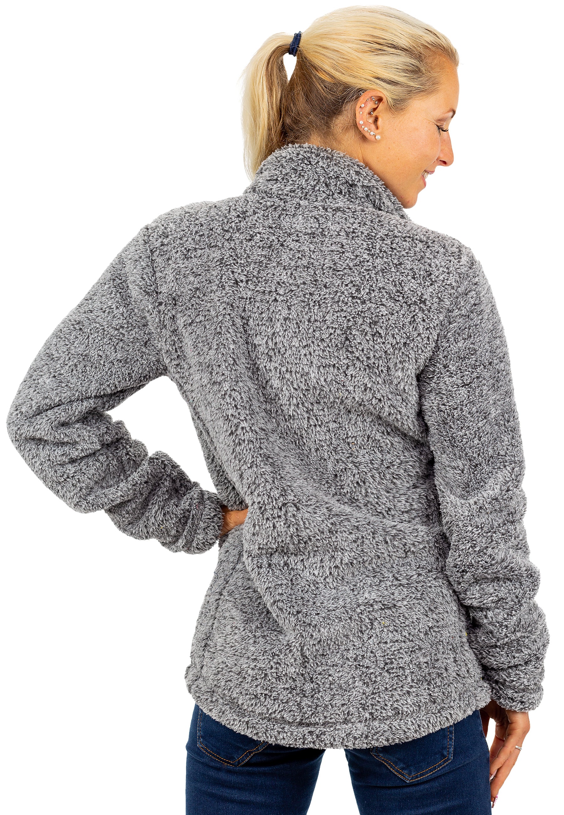 Damen Regular Fit Fleecejacke Kuschelig 22RSW002 - Granit