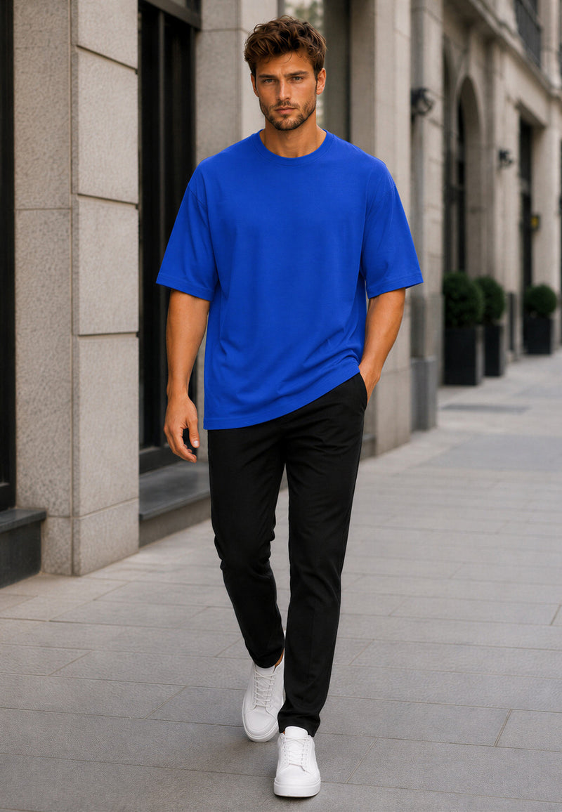 Herren Relaxed Fit T-Shirt 24RS058 - Blue