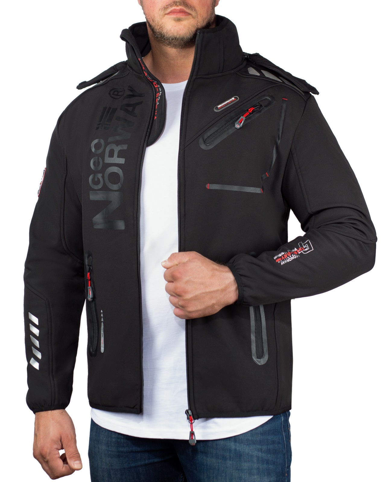 Herren Regular Fit Softshelljacke royaute - Black/Black