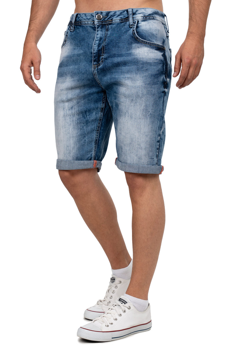 Herren Regular Fit Shorts Stonewashed CK266 - Blue