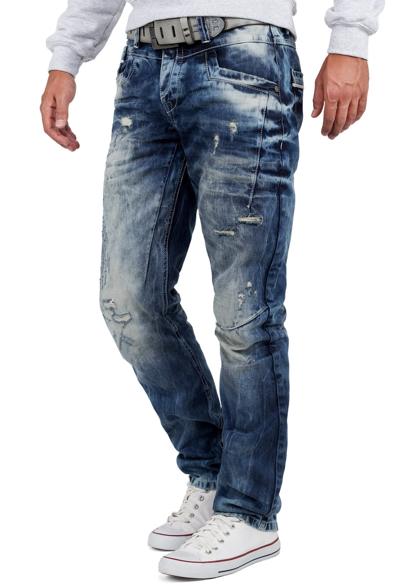 Herren Regular Fit Jeans Stonewashed CD104 - Blue